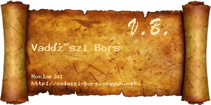 Vadászi Bors névjegykártya