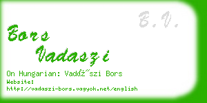 bors vadaszi business card